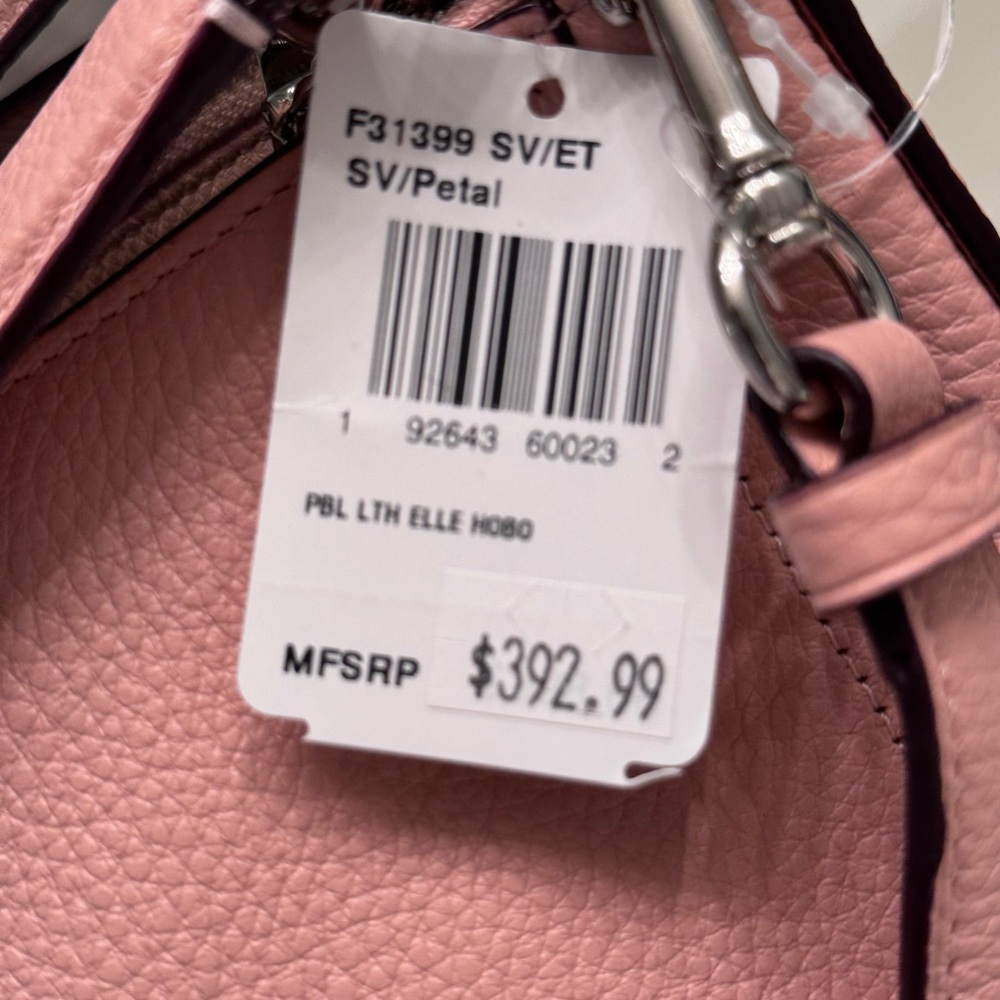 Coach Elle Hobo Bag in Petal Pink Pebble Leather - NWT - Picture 7 of 16